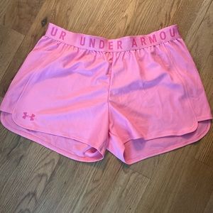 Under Armor pink work-out shorts - Size Large